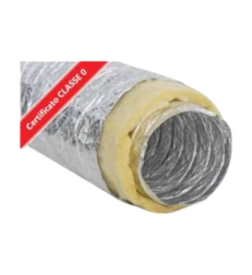 CONDOTTO FLESSIBILE IN ALLUMINIO ISOLATO, AFONICO CON TRATTAMENTO ANTIBATTERICO CLASSE 0