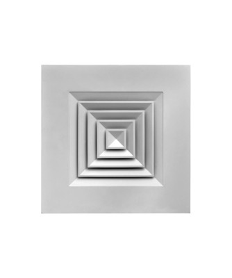 DIFFUSORI MULTIDIREZIONALI A 4 DIREZIONI CON PARTE CENTRALE ASPORTABILE SU PANNELLO 595x595 mm